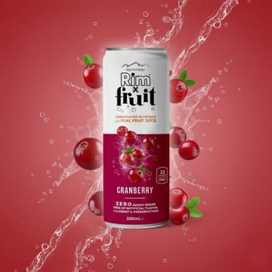 Rim x Fruit Cranberry Carbonated Beverage